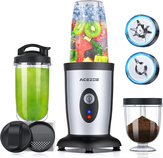 Personal Blender Shakes and Smoothies, 3D 6-leafs, 850W Portable Blender, One-Button Mixer